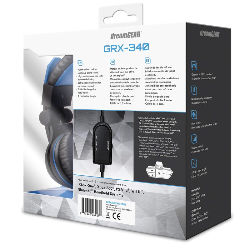 dreamGEAR Grx-340 High Performance, Wired Stereo Gaming Headset for PS5/PS4: 40mm Drivers, Compatible with Xbox One/Series X and S/Switch - Image 5